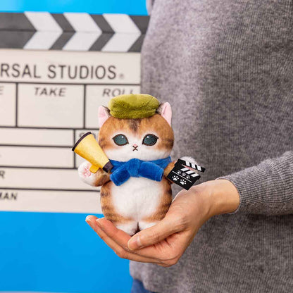 MOFUSAND | Mascot Holder Plush Keychain 155×120×90mm (Mofumofu Journey Cat - Movie Director)