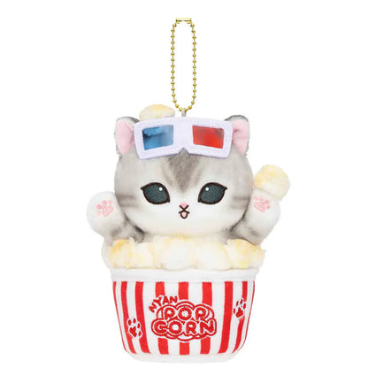 MOFUSAND | Mascot Holder Plush Keychain 155×120×90mm (Mofumofu Journey Cat -Popcorn)