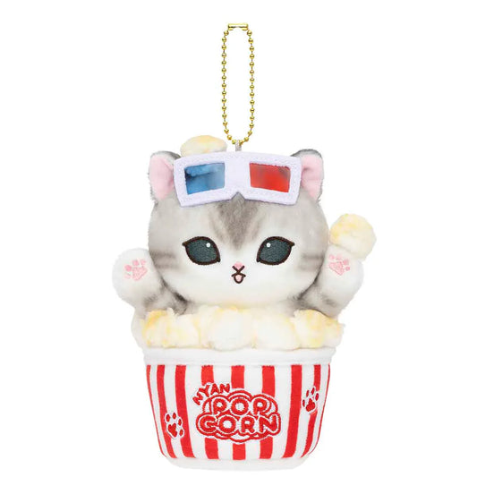 MOFUSAND | Mascot Holder Plush Keychain 155×120×90mm (Mofumofu Journey Cat -Popcorn)