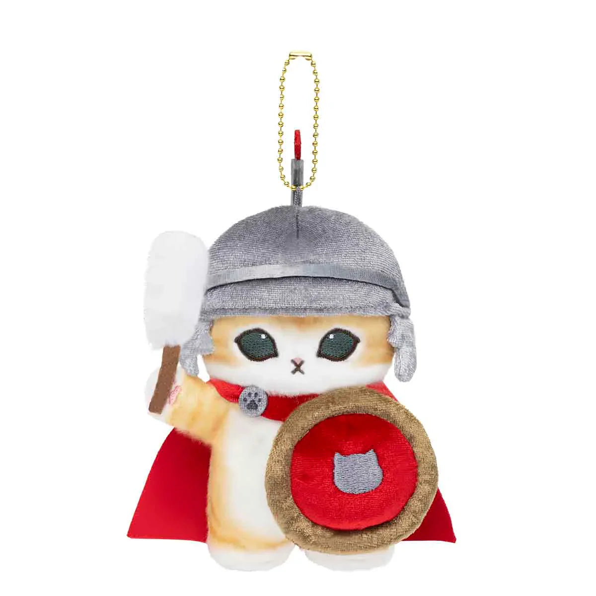 MOFUSAND | Mascot Holder Plush Keychain 155×120×90mm (Mofumofu Journey Cat -Soldier)