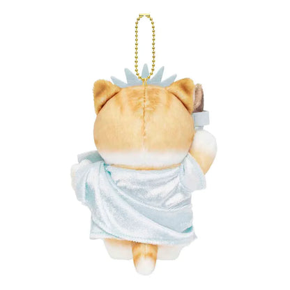 MOFUSAND | Mascot Holder Plush Keychain 155×120×90mm (Mofumofu Journey Cat - Statue of Liberty)