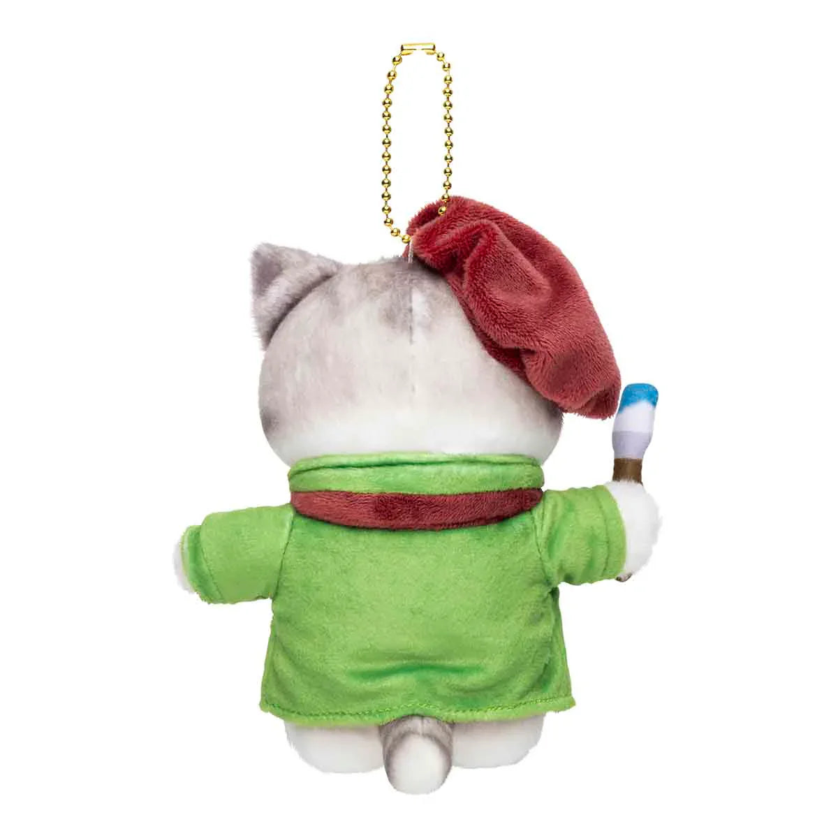 MOFUSAND | Mascot Holder Plush Keychain 155×120×90mm (Mofumofu Journey Cat - Artist Painter)