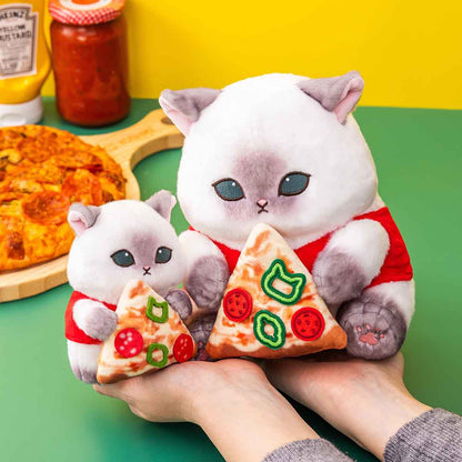 MOFUSAND | Plush Toy 190×160×215mm (Mofumofu Journey Cat -Chubby Pizza)