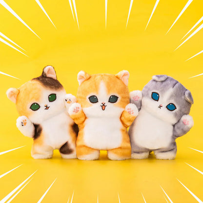 MOFUSAND | Grey and White Standing Plush Toy Plush Doll 175×120×100mm (Hyokkori! Tachimasu Nyan)