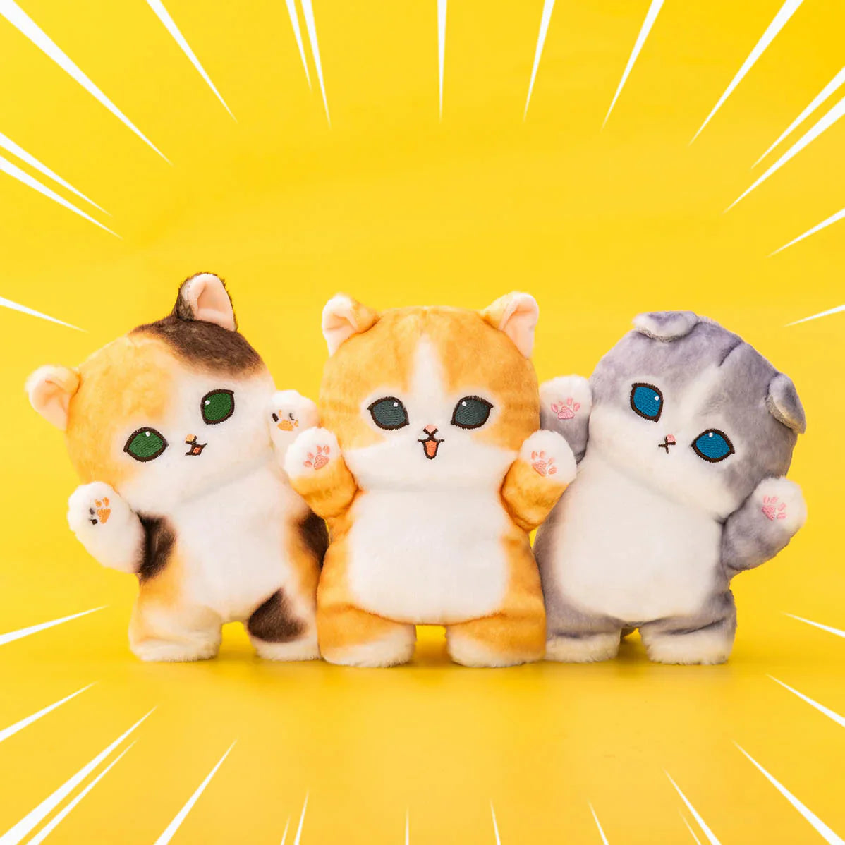 MOFUSAND | Brown and White Standing Plush Toy Plush Doll 175×120×100mm (Hyokkori! Tachimasu Nyan)