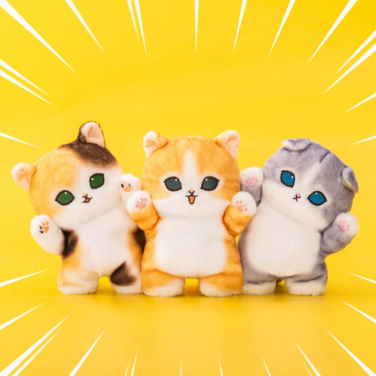 MOFUSAND | Brown and White Standing Plush Toy Plush Doll 175×120×100mm (Hyokkori! Tachimasu Nyan)