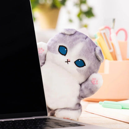MOFUSAND | Grey and White Standing Plush Toy Plush Doll 175×120×100mm (Hyokkori! Tachimasu Nyan)