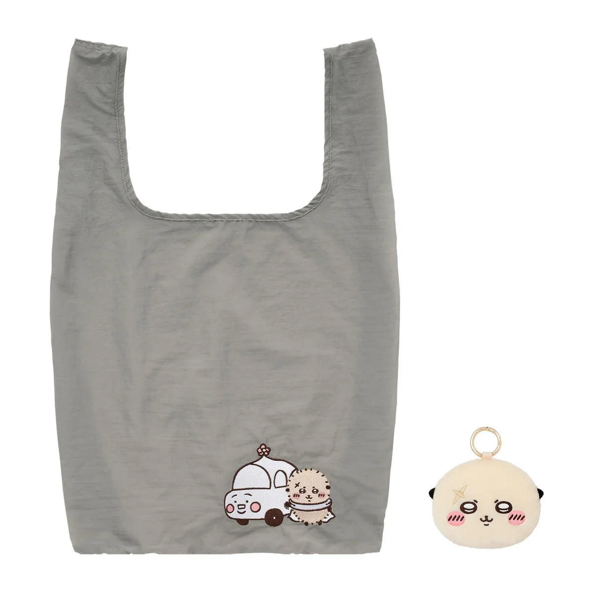 CHIIKAWA | Rakko Eco Shopping Bag & Mascot Pouch & Bag Charm (100×135×55mm & 520×320mm)