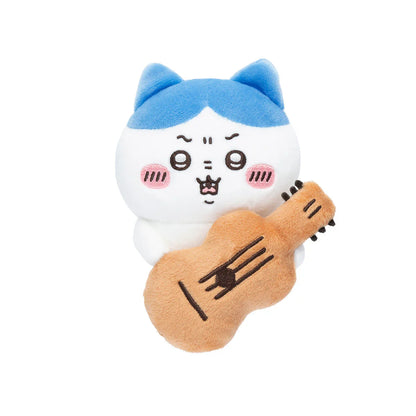 CHIIKAWA | Hachiware Guitar Monitor Plush Toy 120×75×75mm (Hook-and-loop Watching from Your Desktop)