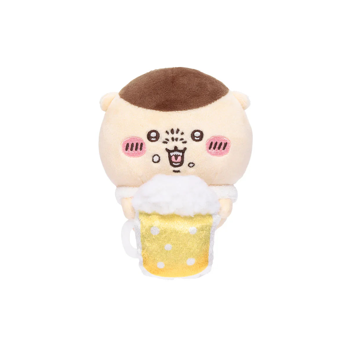 CHIIKAWA | Kurimanju Drinking Beer Monitor Plush Toy 120×75×75mm (Hook-and-loop Watching from Your Desktop)