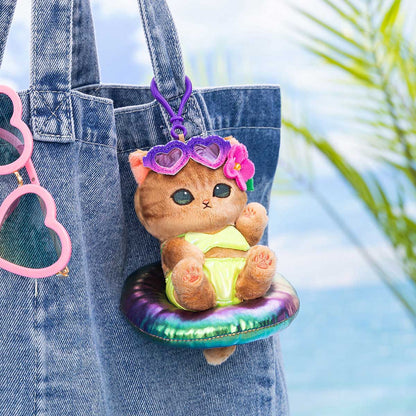 MOFUSAND | Tanned Gal Swimming Ring Mascot Holder Keychain Bag Charm H140 x W115 x D90mm (Sunburn)