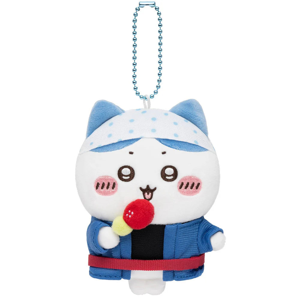CHIIKAWA x MOGUMOGU | Hachiware Mascot Holder Bag Charm Keychain 105x80x65mm (Kawagoe Rickshaw Driver)