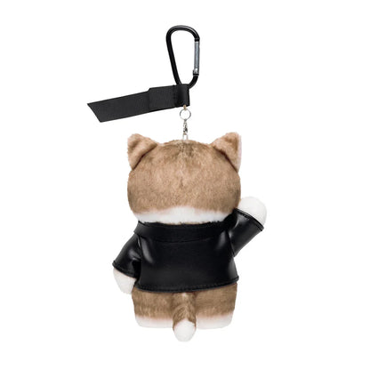 MOFUSAND | Leather Jacket Cat Mascot Holder Keychain Bag Charm 140 x 105 x 75mm (Diner)