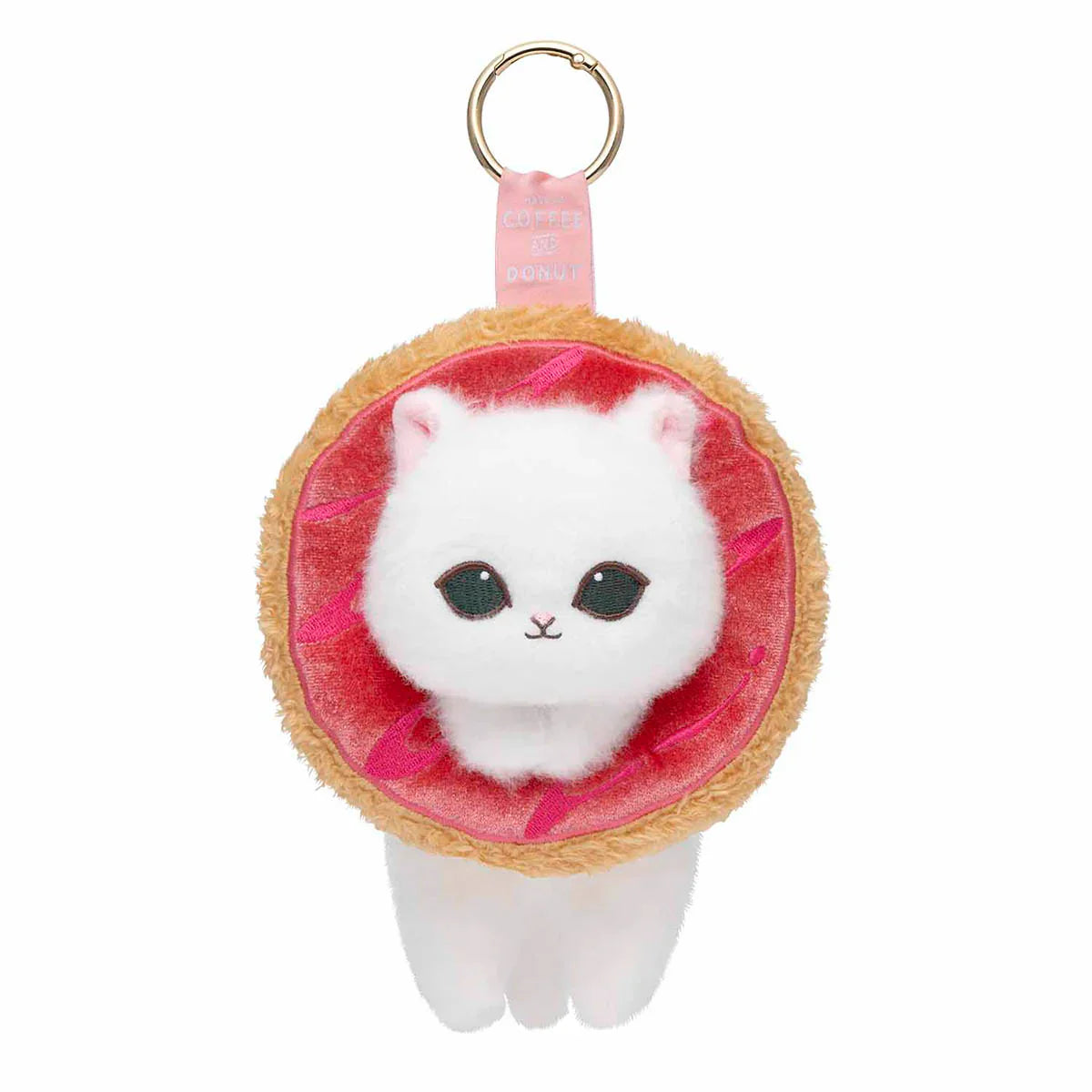 MOFUSAND | COFFEE AND DONUTS Mascot Keychain Bag Charm 130x130x160mm (Very Berry)