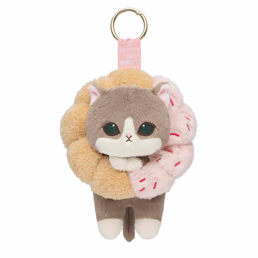 MOFUSAND | COFFEE AND DONUTS Mascot Keychain Bag Charm 130x130x160mm (Strawberry Cruller)