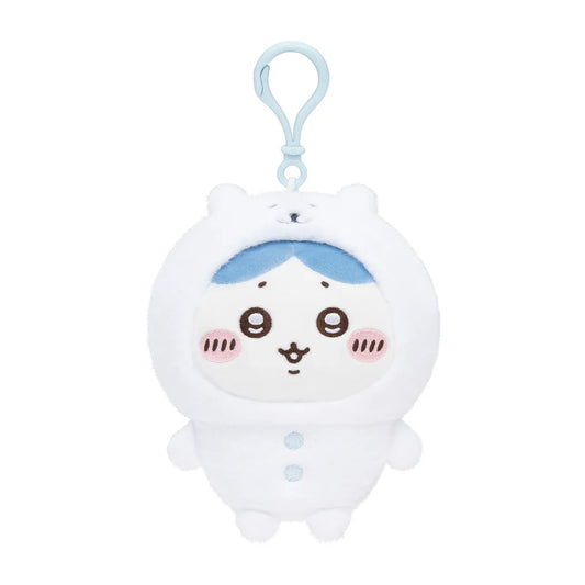 Nagano Characters | Hachiware Mascot Holder Bag Charm Keychain 120x100x70mm(Wearing a Bear Costume)