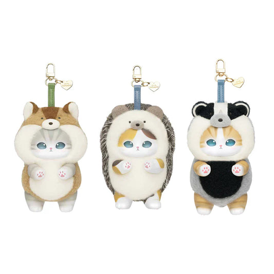 MOFUSAND | Secret Mascot Keychain Kiramekko Fluffy Nordic Cat Blind Box Squirrel Squirrel Badger (Shipped Randomly)