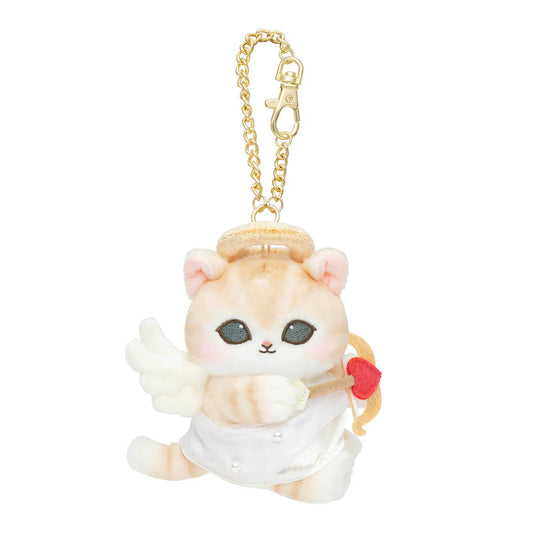 MOFUSAND | Mascot Holder Bag Charm Plush Keychain 115×85×140mm (Cupid & Angel Cat Orange)