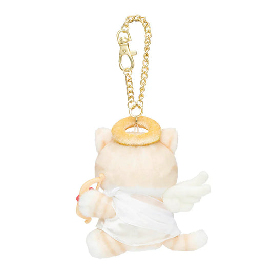 MOFUSAND | Mascot Holder Bag Charm Plush Keychain 115×85×140mm (Cupid & Angel Cat Orange)