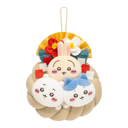 CHIIKAWA | Chiikawa & Hachiware & Usagi Plush Toy Plush Doll 190×150×85mm (New Year Collection Shimenawa)