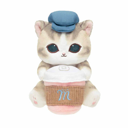 MOFUSAND | Monitor Plush Toy Hot Cat Watching from Your Desktop 170×105×155mm (mofusand COFFEE AND DONUTS)