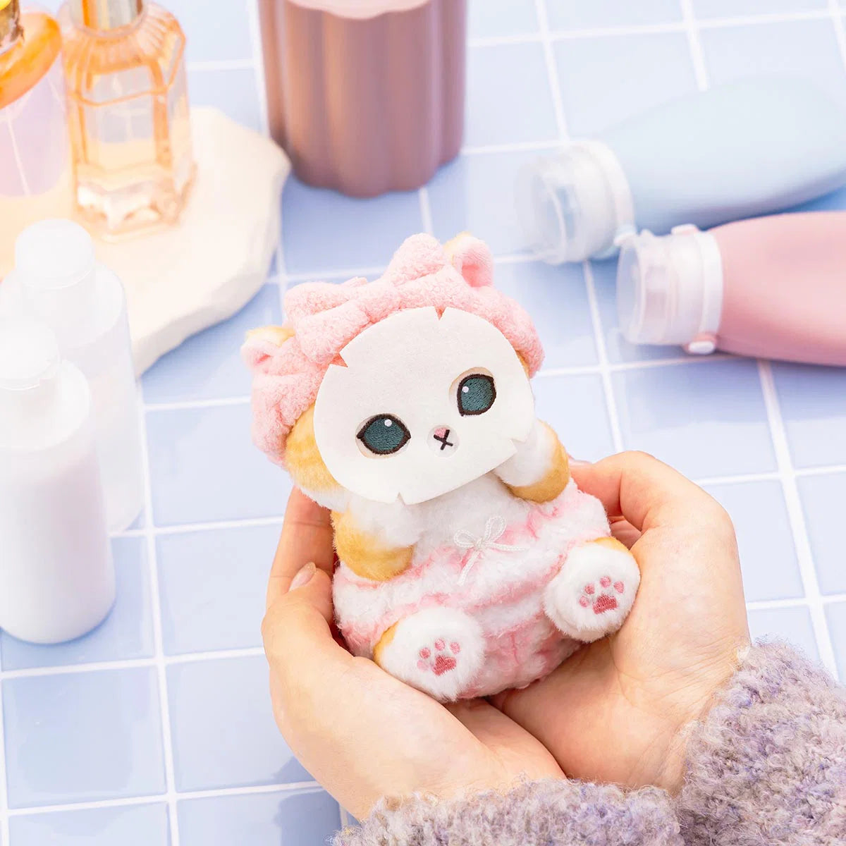 MOFUSAND | Mascot Holder Bag Charm Keychain 130×90×120mm (Facial Mask Cat)