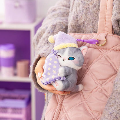 MOFUSAND | Mascot Holder Bag Charm Keychain 130×90×120mm (Sleepy Cat)