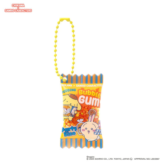 Chiikawa x Sanrio | Pom Pom Purin Pompompurin x Usagi Shaka Shaka Sweets Keychain 60x30x10mm (Supermarket)