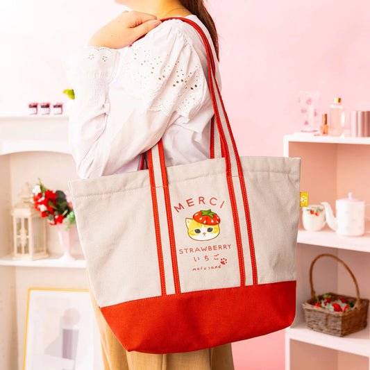 MOFUSAND | Large Gusseted Tote Bag 330×445×145mm (MERCI STRAWBERRY)