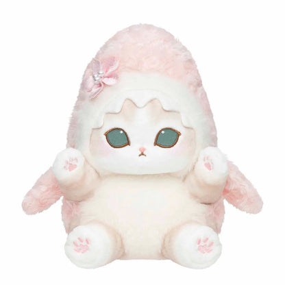 MOFUSAND | Shark Cat Chubby Potepote Plush Toy Plush Doll 230×170×210mm (Sakura Cherry Blossom)