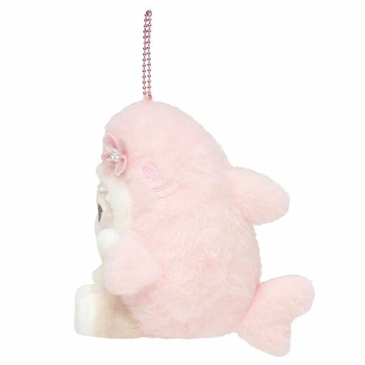 MOFUSAND | Shark Cat Chubby Potepote Mascot Holder Keychain Bag Charm 140×130×135mm (Sakura Cherry Blossom)