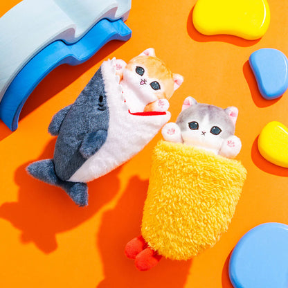 MOFUSAND | Shrimp Cat Retractable Plush Bag Charm Mascot Keychain 220×100×100mm
