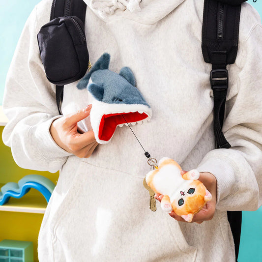 MOFUSAND | Retractable Keyring Mascot Keychain 200x100x100mm (Shark)