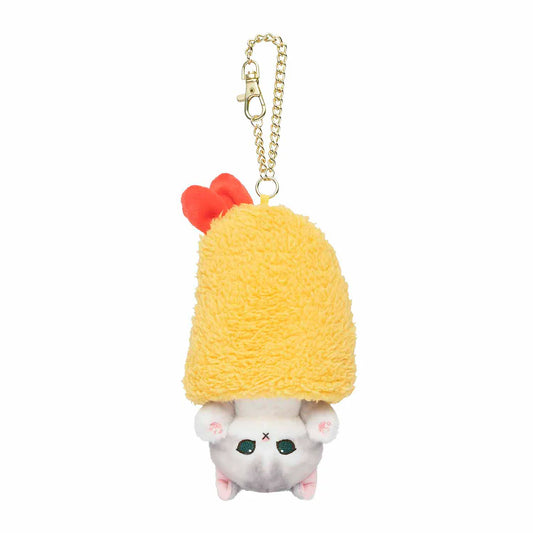 MOFUSAND | Shrimp Cat Retractable Plush Bag Charm Mascot Keychain 220×100×100mm
