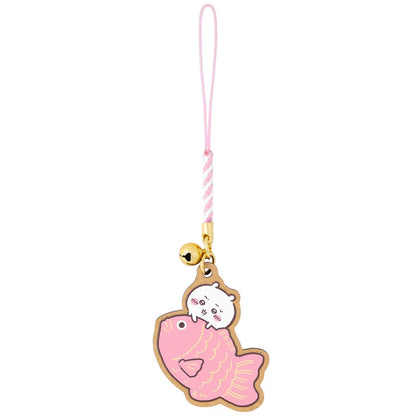 CHIIKAWA x MOGUMOGU | Chiikawa Wood Keychain with Bell 45x50mm (Sea Bream-themed)