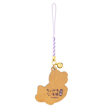 CHIIKAWA x MOGUMOGU | Momonga Wood Keychain with Bell 45x50mm (Sea Bream-themed)