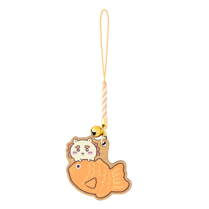 CHIIKAWA x MOGUMOGU | Shisa Wood Keychain with Bell 45x50mm (Sea Bream-themed)