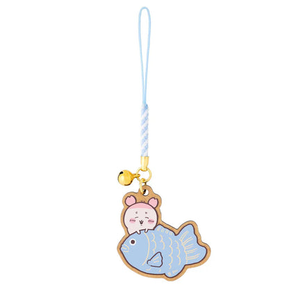 CHIIKAWA x MOGUMOGU | Kani-chan / Furuhonya Wood Keychain with Bell 45x50mm (Sea Bream-themed)
