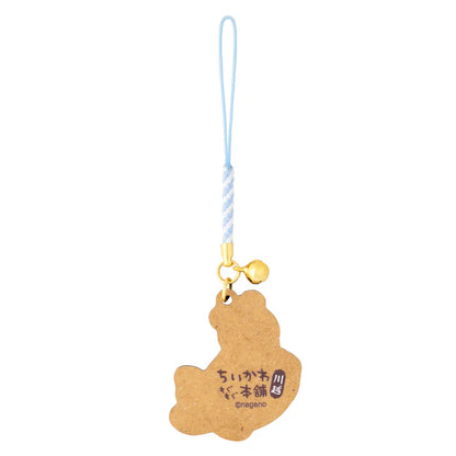 CHIIKAWA x MOGUMOGU | Kani-chan / Furuhonya Wood Keychain with Bell 45x50mm (Sea Bream-themed)