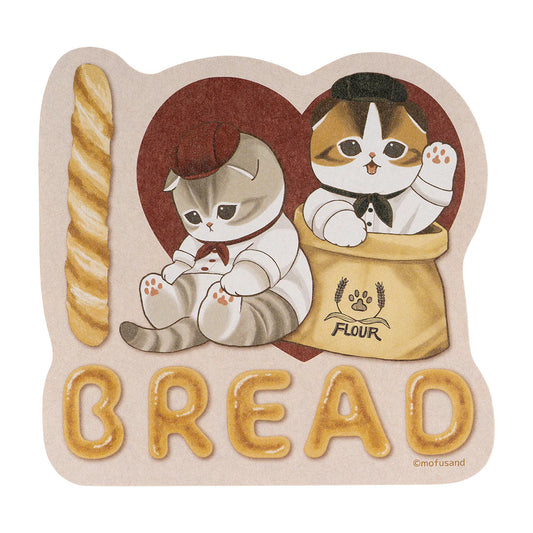 MOFUSAND | Mofumofu Bakery BIG sticker - large enough to stick on a suitcase 120x119mm or less (I love bread)
