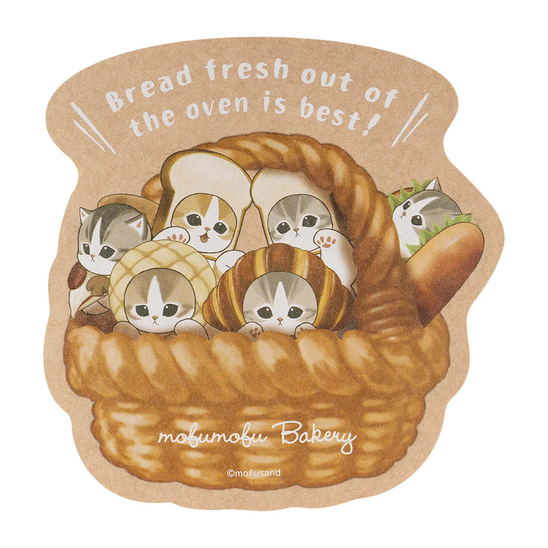 MOFUSAND | Mofumofu Bakery BIG sticker - large enough to stick on a suitcase 120x119mm or less (Assorted Bread)