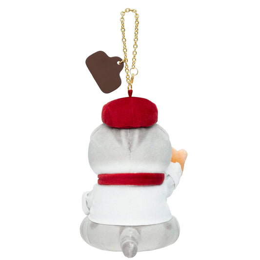 MOFUSAND | Mofumofu Bakery Cat Mascot Keychain Bag Charm 80x105x158mm (Bakery Cat - Grayish White)