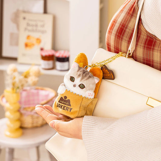 MOFUSAND | Mofumofu Bakery Cat Mascot Keychain Bag Charm 80x105x158mm (Bread Bag)