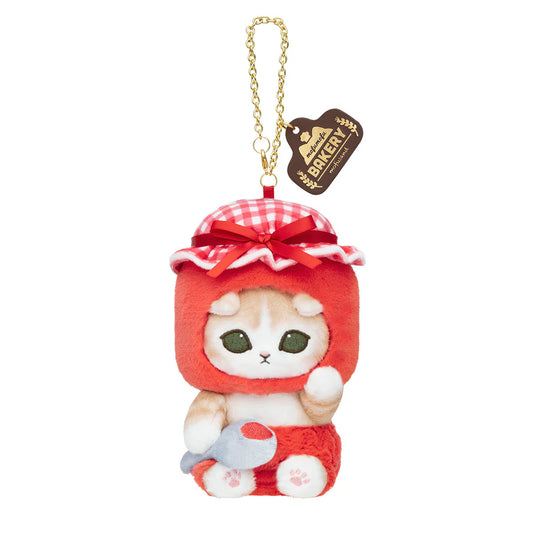 MOFUSAND | Mofumofu Bakery Cat Mascot Keychain Bag Charm 80x105x158mm (Jam - Strawberry)