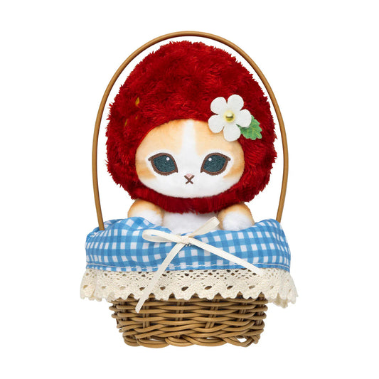 MOFUSAND | Plush Toy Plush Doll 130×90×90mm (Mofusand Merci Strawberry Fruit Cat Red in a Basket)