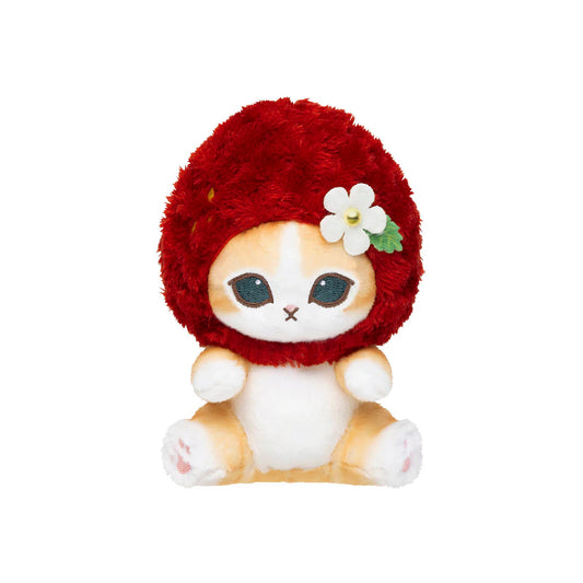 MOFUSAND | Plush Toy Plush Doll 130×90×90mm (Mofusand Merci Strawberry Fruit Cat Red in a Basket)