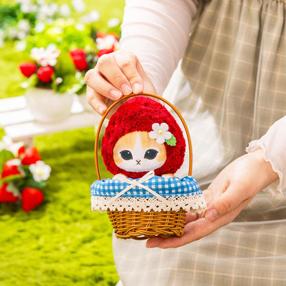 MOFUSAND | Plush Toy Plush Doll 130×90×90mm (Mofusand Merci Strawberry Fruit Cat Red in a Basket)