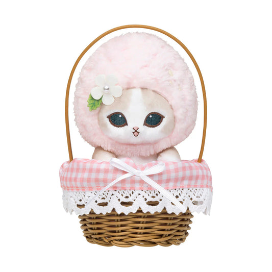 MOFUSAND | Plush Toy Plush Doll 130×90×90mm (Mofusand Merci Strawberry Fruit Cat Pink in a Basket)