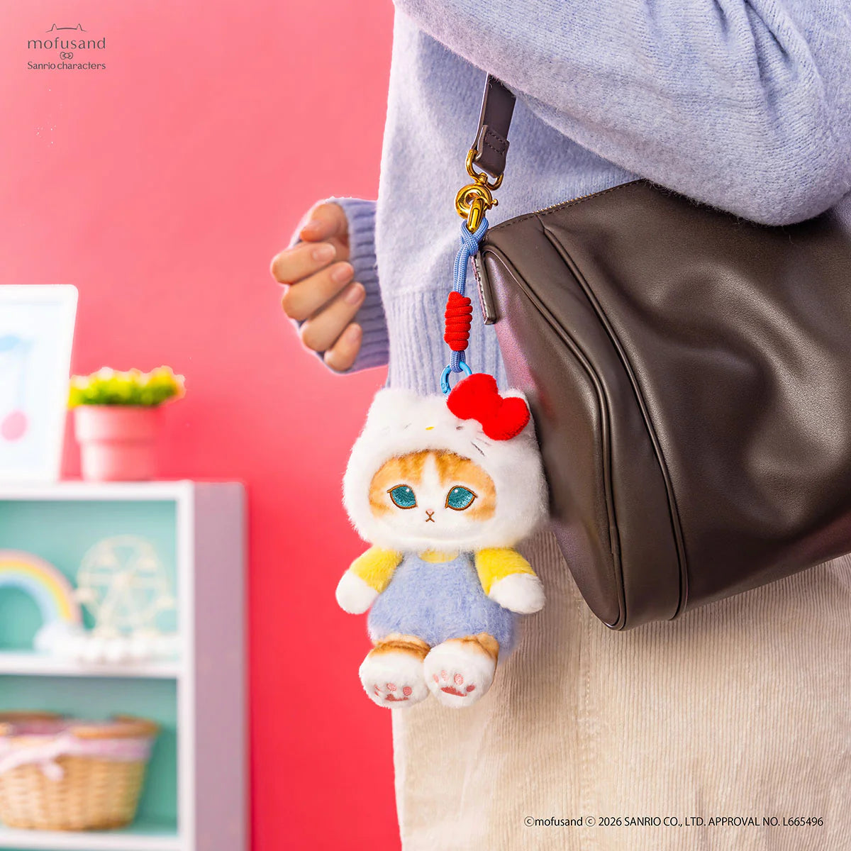 Mofusand × Sanrio | Hello Kitty Squishy Potefuwa Mascot Holder Keychain Bag Charm  170×130×130mm