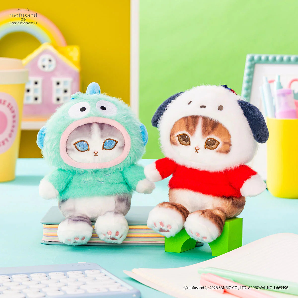 Mofusand × Sanrio | Pochacco Squishy Potefuwa Mascot Holder Keychain Bag Charm  170×130×130mm
